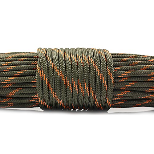 Survival Paracord Parachute Fire Cord Survival Ropes 4-in-1 25Ft 5/32  Diameter U.S. Military Type III with Integrated Fishing Line, Fire-Starter  Tinder (Army Green 25FT) : Sports & Outdoors 