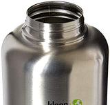 Klean Kanteen Wide Mouth Single Wall Stainless Steel Water Bottle with Leak Proof Stainless Steel Interior Cap - 64oz - Brushed Stainless, Model Number: 1003122