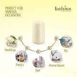 BOLSIUS Set of 12 Ivory Pillar Candles - Unscented Candle Set - 2.75-x 5-inch Dripless Clean Burning Smokeless Dinner Candle - Perfect for Wedding Candles, Parties and Special Occasions