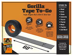 Gorilla 6100126 6100101-3 Duct Tape to-Go, 1" x 10 yd, Black, (Pack of 3), 3-Pack, 3 Piece