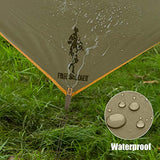FREE SOLDIER Waterproof Portable Tarp Multifunctional Outdoor Camping Traveling Awning Backpacking Tarp Shelter Rain Tarp (6 Loop Brown 10×10ft)