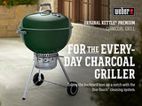 Weber 14407001 Original Kettle Premium Charcoal Grill, 22-Inch, Green