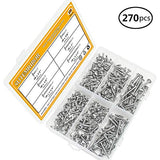 Sutemribor 270 Pieces 410 Stainless Steel Self Drilling Screws Set (#8 Wafer Head)