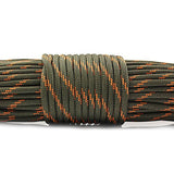 PSKOOK Survival Paracord Parachute Fire Cord Survival Ropes Red Tinder Cord PE Fishing Line Cotton Thread 7 Strands Outdoor 20, 25, 100 Feet (Army Green Camo, 100)